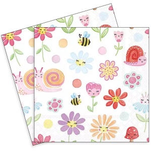 Servetel floare, albina si melc 33x33cm 2/set 13319455