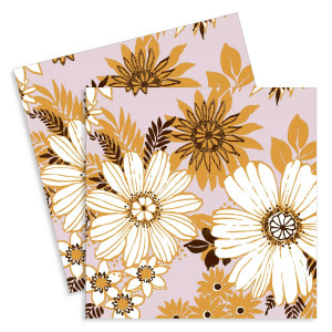 Servetel Flori portocalii retro 33x33cm 2/set 201804