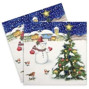Servetel Peisaj iarna 33x33cm 2/set 013901
