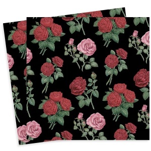 Servetel Trandafiri pe fond negru 33x33cm 2/set 13319401