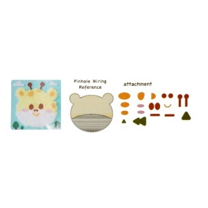 Set de cusut Tablou Girafa pasla 19x19cm albastru/galben A33-7 - Img 3
