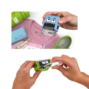 Stampila Marky roz/bleu/verde pentru textil/plastic/carton cu accesorii - Img 2