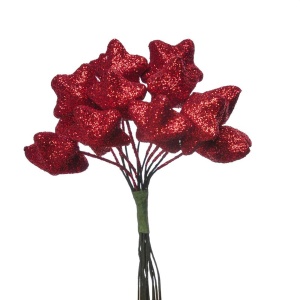 Steluta polistiren rosie cu sclipici 12buc/buchet Canea QXL7064_05