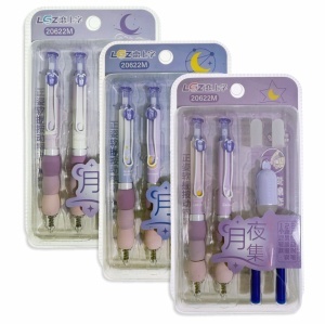 Stilou plastic clicker cu rezerva 2/set culori diverse 20622M/221