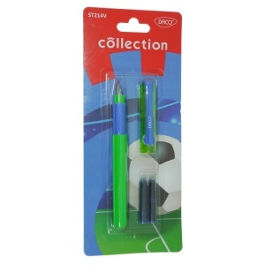 Stilou plastic cu 2 rezerve Daco 214V verde