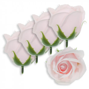 Trandafir din sapun roz deschis 5cm cu tija din plastic 5/set