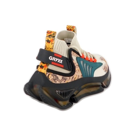 Pantofi Gryxx, model 7D21, brant din spuma cu memorie, culoare bej cu verde - Img 2