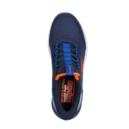 Pantofi Skechers Microspec Max, brant din spuma cu memorie, tehnologie Slip-In, culoare albastra - Img 3