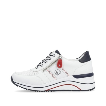 Pantofi sport Remonte, model D0T04, brant din spuma cu memorie, culoare alba - Img 2