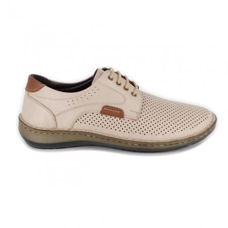 Pantofi Goretti, model 9506, culoare bej - Img 2
