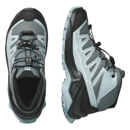 Ghete Salomon X Ultra Mid Junior, impermeabile, Gore-tex, culoare turcoaz - Img 5