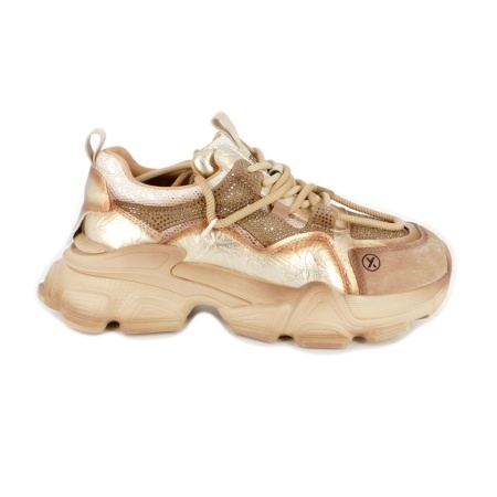 Pantofi Gryxx, model 20, culoare bej cu argintiu - Img 5