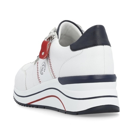 Pantofi sport Remonte, model D0T04, brant din spuma cu memorie, culoare alba - Img 5