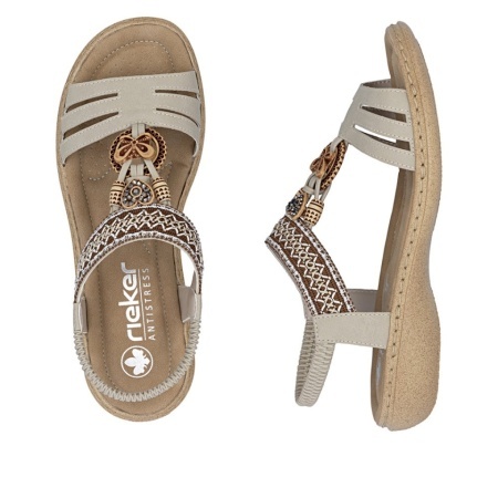 Sandale Rieker, model 61855, culoare bej - Img 5