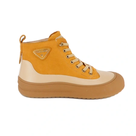 Ghete Anna Viotti, model 9570, imblanite, talpa crep, culoare camel - Img 2