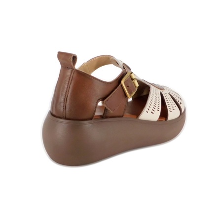 Pantofi Franco Gerardo, model 10682, culoare bej cu maro - Img 2