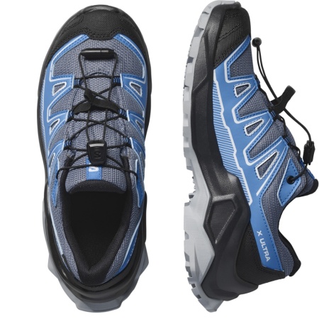 Pantofi Salomon X Ultra Junior, impermeabili, Gore-tex, culoare albastra - Img 5