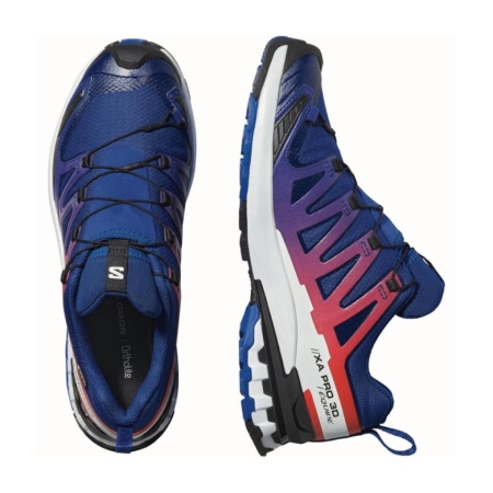 Pantofi Salomon XA Pro 3D V9 Equipe, impermeabili, Gore-tex, culoare albastra - Img 4