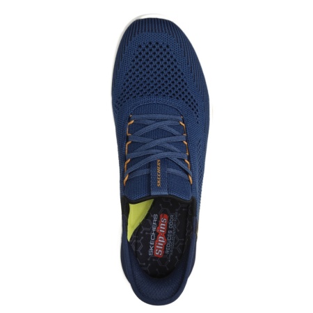 Pantofi Skechers Slade, tehnologie slip-in, brant din spuma cu memorie, culoare albastra - Img 2