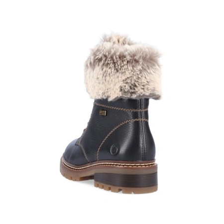 Ghete Remonte, model D0B74, impermeabile, blana naturala, culoare neagra, talpa cu fibra din sticla - Img 3