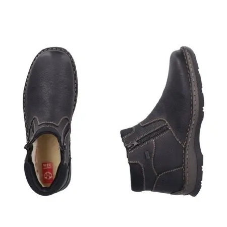 Ghete Rieker, model 05362, impermeabile, blana naturala, culoare neagra - Img 3