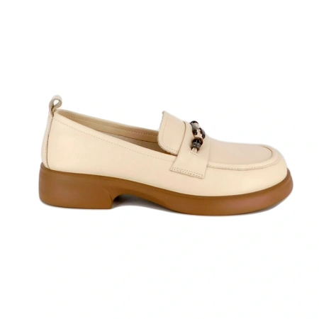 Pantofi Anna Viotti, model 5817, talpa flexibila, culoare crem - Img 3