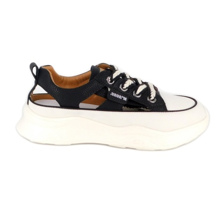 Pantofi Franco Gerardo, model 208, culoare negru cu alb - Img 3
