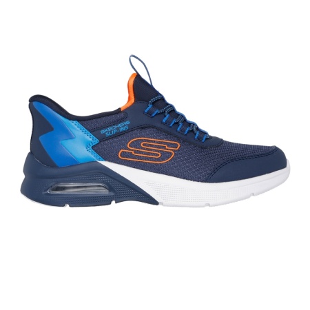 Pantofi Skechers Microspec Max, brant din spuma cu memorie, tehnologie Slip-In, culoare albastra - Img 2