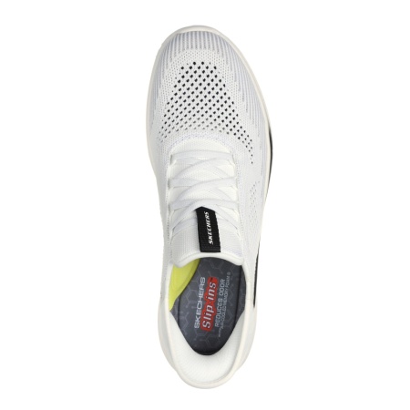 Pantofi Skechers Slade, tehnologie slip-in, brant din spuma cu memorie, culoare alba - Img 2