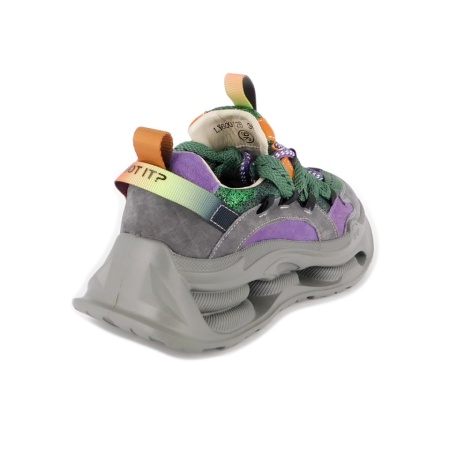 Pantofi Pass, model 12, culoare mov cu verde - Img 2