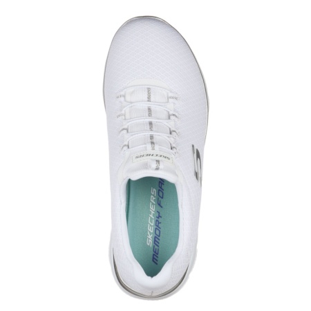 Pantofi Skechers Summits, brant din spuma cu memorie, culoare alba - Img 2