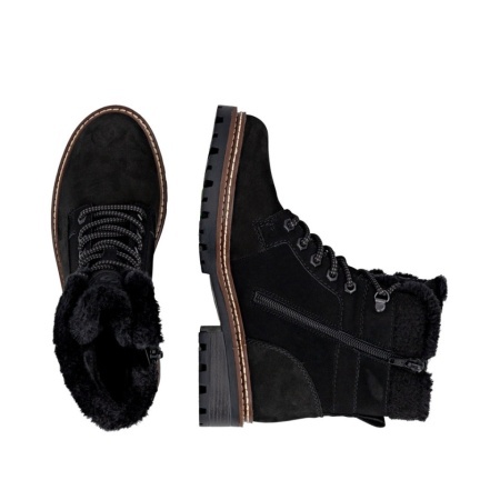 Ghete Remonte, model D0B81, impermeabile, blana naturala, culoare neagra, talpa cu fibra din sticla - Img 4