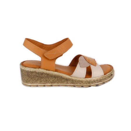 Sandale Anna Viotti, model 285, culoare maro cu bej - Img 2