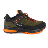 Pantofi Grisport, model 14901, impermeabili, talpa Vibram, culoare oliv cu portocaliu - Img 2