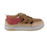Pantofi Pass, model SQW, talpa flexibila, culoare maro cu rosu - Img 2