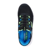 Pantofi Skechers Bounder, brant din spuma cu memorie, tehnologie Slip-In, culoare negru cu galben si albastru - Img 3