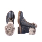 Ghete Remonte, model D0B74, impermeabile, blana naturala, culoare neagra, talpa cu fibra din sticla - Img 7