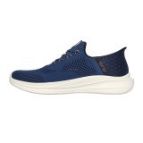 Pantofi Skechers Slade, tehnologie slip-in, brant din spuma cu memorie, culoare albastra - Img 4