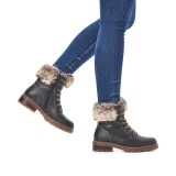 Ghete Remonte, model D0B74, impermeabile, blana naturala, culoare neagra, talpa cu fibra din sticla - Img 8