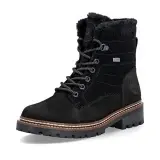 Ghete Remonte, model D0B81, impermeabile, blana naturala, culoare neagra, talpa cu fibra din sticla
