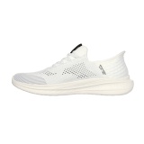 Pantofi Skechers Slade, tehnologie slip-in, brant din spuma cu memorie, culoare alba - Img 4