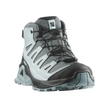 Ghete Salomon X Ultra Mid Junior, impermeabile, Gore-tex, culoare turcoaz