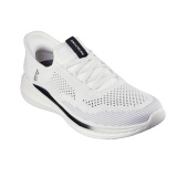 Pantofi Skechers Slade, tehnologie slip-in, brant din spuma cu memorie, culoare alba