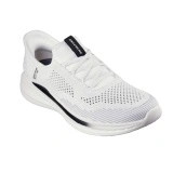 Pantofi Skechers Slade, tehnologie slip-in, brant din spuma cu memorie, culoare alba