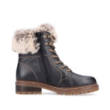 Ghete Remonte, model D0B74, impermeabile, blana naturala, culoare neagra, talpa cu fibra din sticla - Img 2