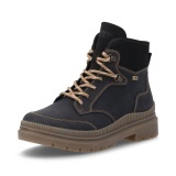Ghete Remonte, model D0C84, impermeabile, talpa cu fibra din sticla, culoare neagra