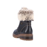 Ghete Remonte, model D0B74, impermeabile, blana naturala, culoare neagra, talpa cu fibra din sticla - Img 3