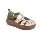 Pantofi Franco Gerardo, model 10682, culoare bej cu verde