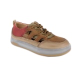 Pantofi Pass, model SQW, talpa flexibila, culoare maro cu rosu