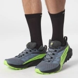 Pantofi Salomon Sense Ride 5 GTX, impermeabili, gore-tex, culoare gri cu verde - Img 5